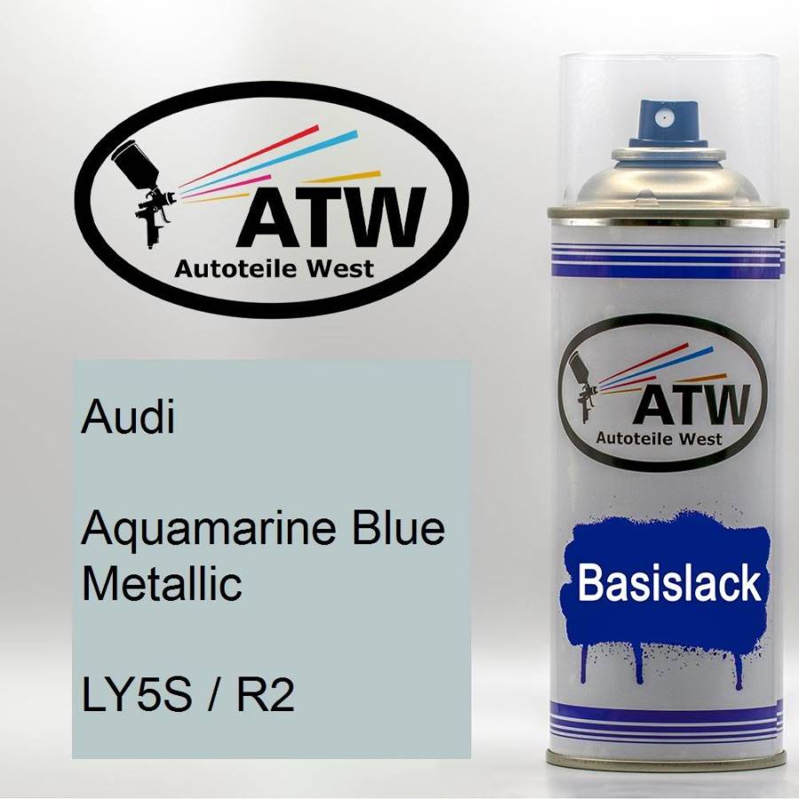 Audi, Aquamarine Blue Metallic, LY5S / R2: 400ml Sprühdose, von ATW Autoteile West.